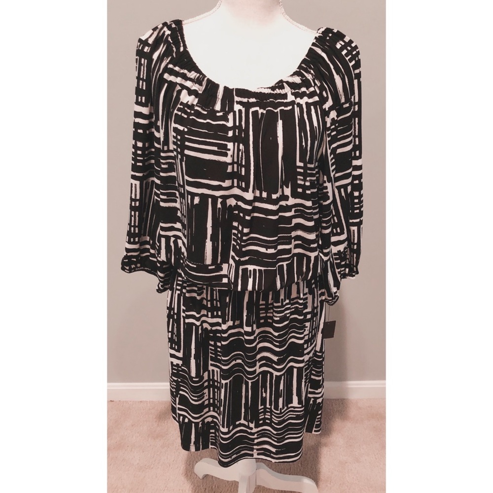 Black and white AB Studio dress - size L - new